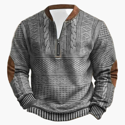 Pull outdoor casual homme avec col montant et zip – Sweat-shirt de loisirs à la mode pour quotidien et loisirs