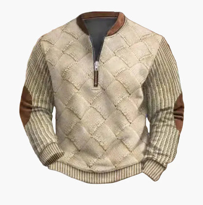 Pull-over homme à demi-fermeture éclair – Style maille pour l'automne et l'hiver