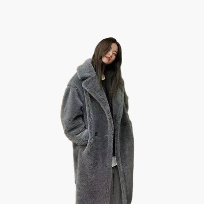 Damen Langer Teddy Mantel – Modischer Oversize Wintermantel für Alltag & Freizeit