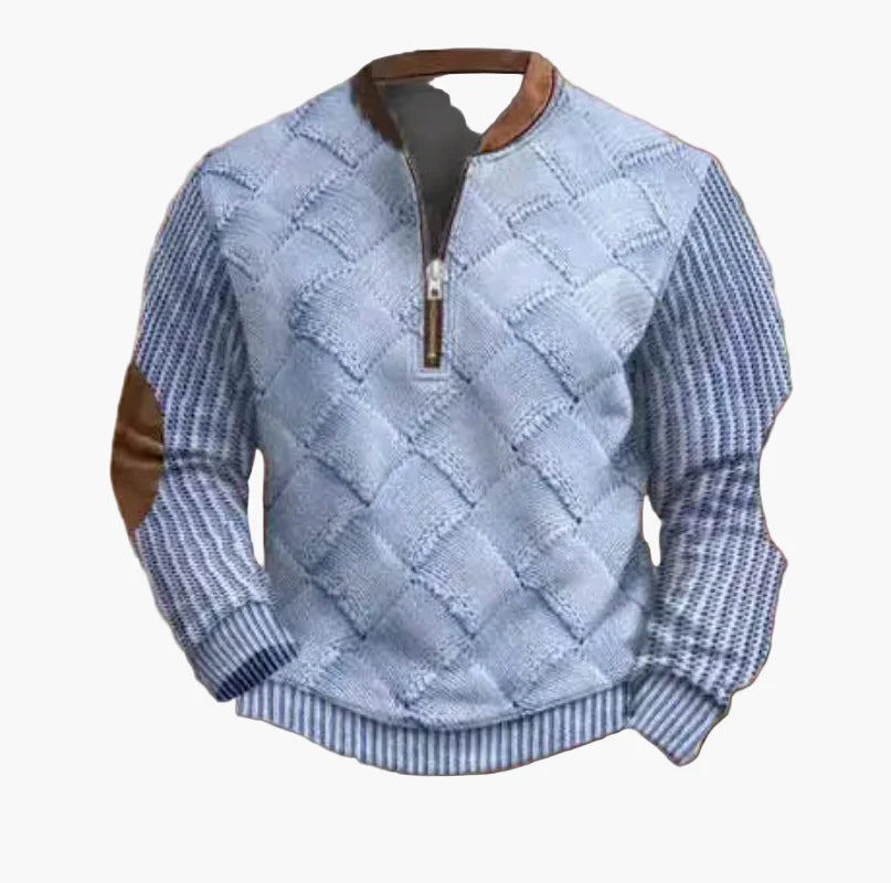 Pull-over homme à demi-fermeture éclair – Style maille pour l'automne et l'hiver
