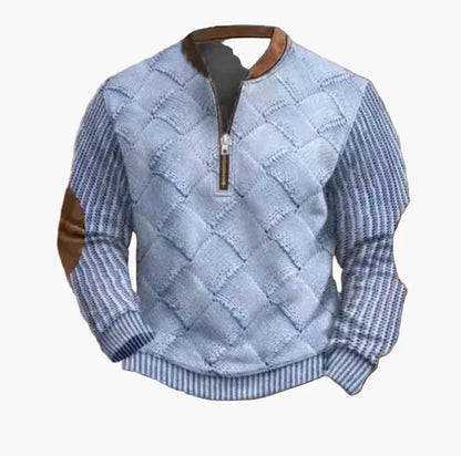 Pull-over homme à demi-fermeture éclair – Style maille pour l'automne et l'hiver