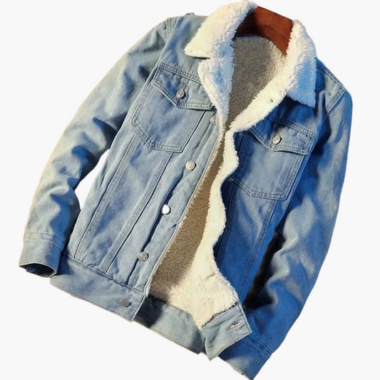 Herren Freizeitjacke mit Lammfelloptik – Modische Übergangsjacke für Alltag und Freizeit