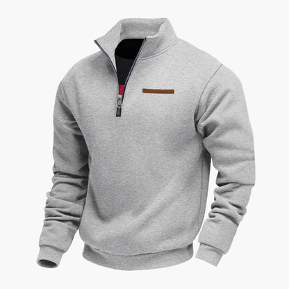 Sweat-shirt homme demi-fermeture éclair col montant – Parfait pour les voyages et le quotidien