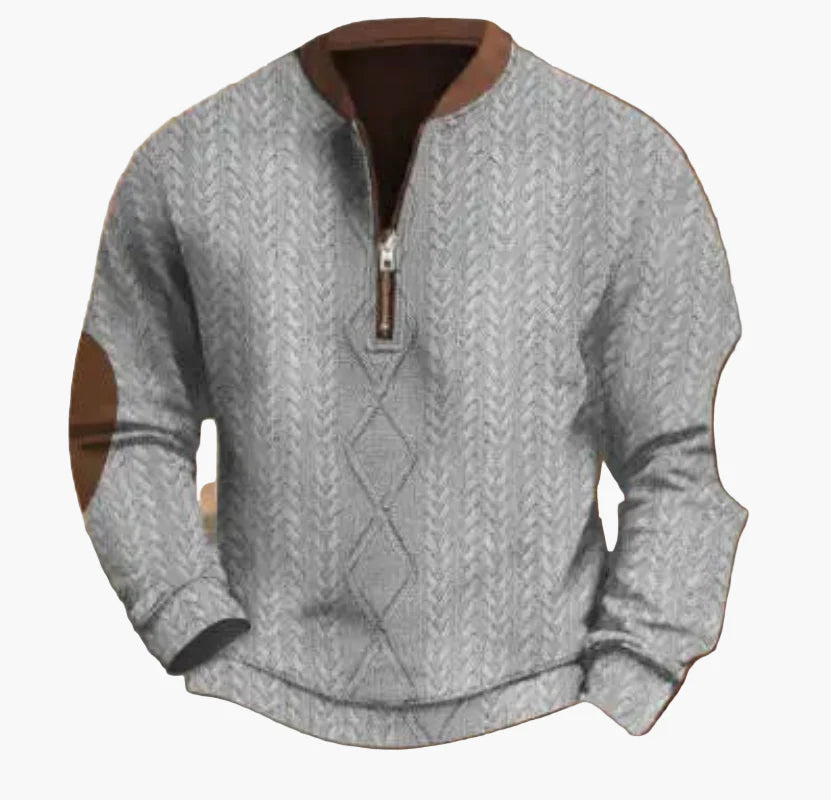 Pull-over homme à demi-fermeture éclair – Style maille pour l'automne et l'hiver