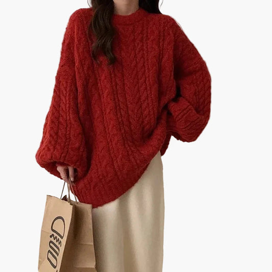 Damen Oversize Strickpullover im lockeren Koreanischen Stil – Bequemer Alltags-Look