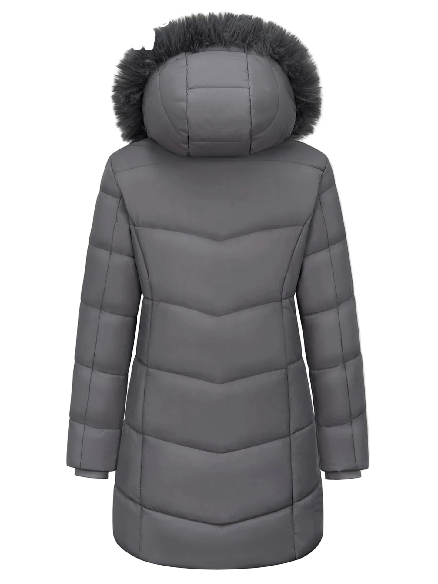Damen Winter Steppmantel mit Kapuze – Langer Pufferparka für Alltag, Outdoor und Freizeit