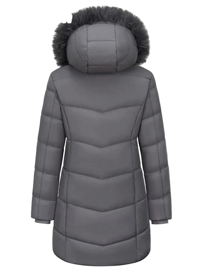 Damen Winter Steppmantel mit Kapuze – Langer Pufferparka für Alltag, Outdoor und Freizeit