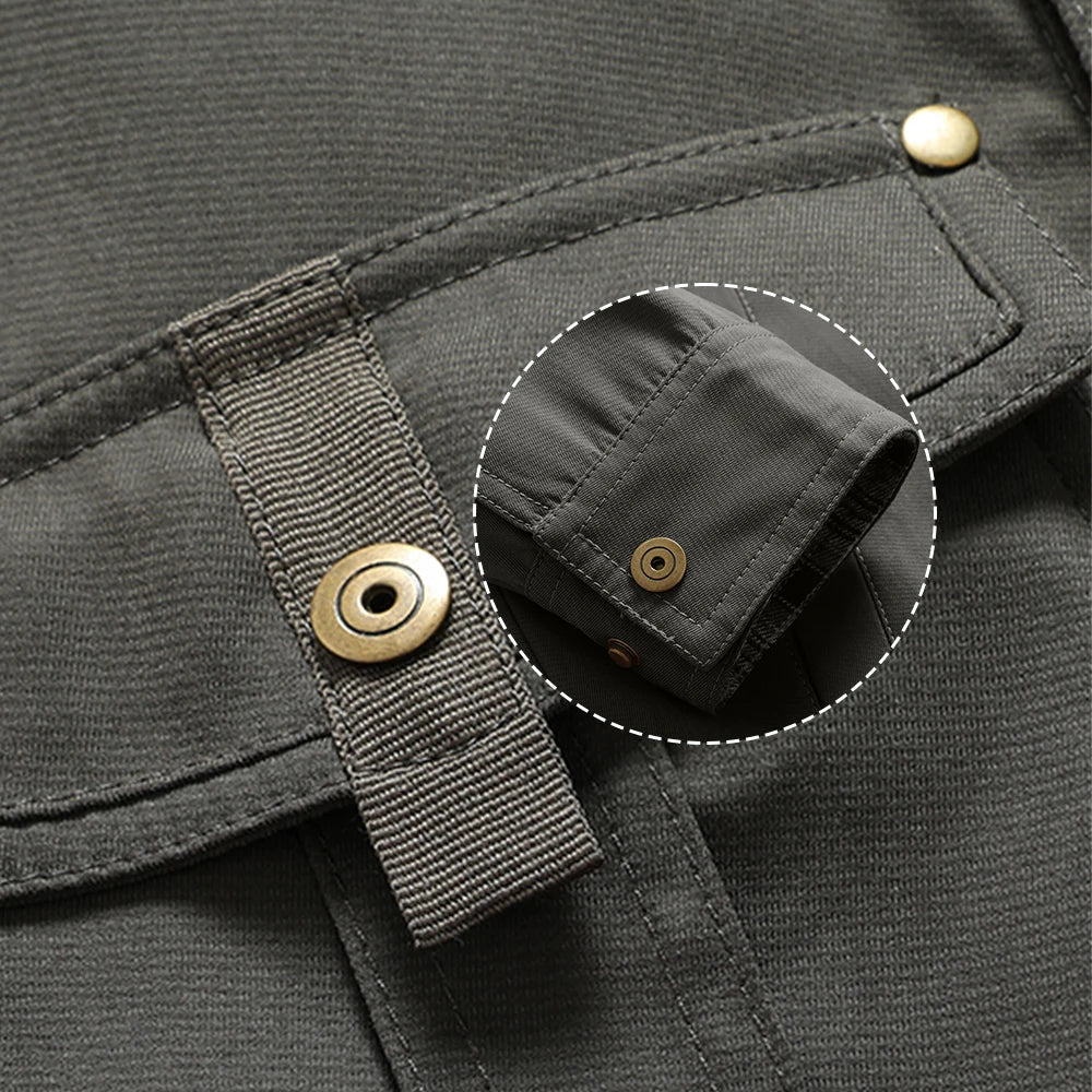 Overshirt outdoor para hombre estilo western cowboy de primavera – Chaqueta de ocio con forro de franela y botones a presión