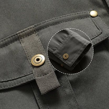 Overshirt outdoor para hombre estilo western cowboy de primavera – Chaqueta de ocio con forro de franela y botones a presión