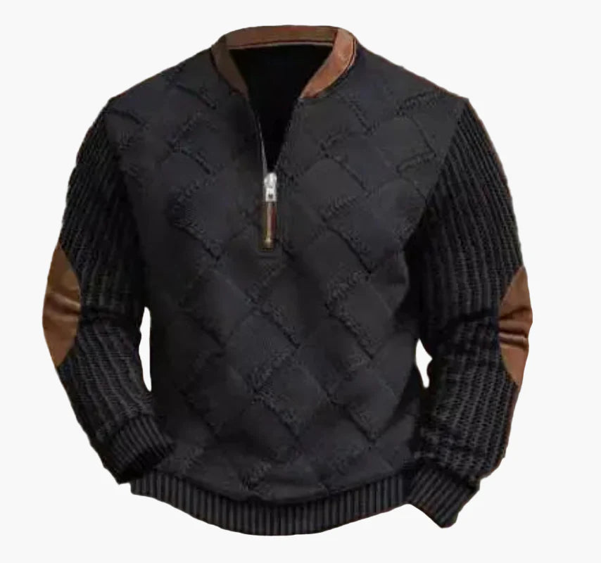 Pull-over homme à demi-fermeture éclair – Style maille pour l'automne et l'hiver