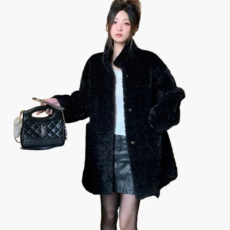 Giacca invernale oversize in teddy da donna – Calda e alla moda