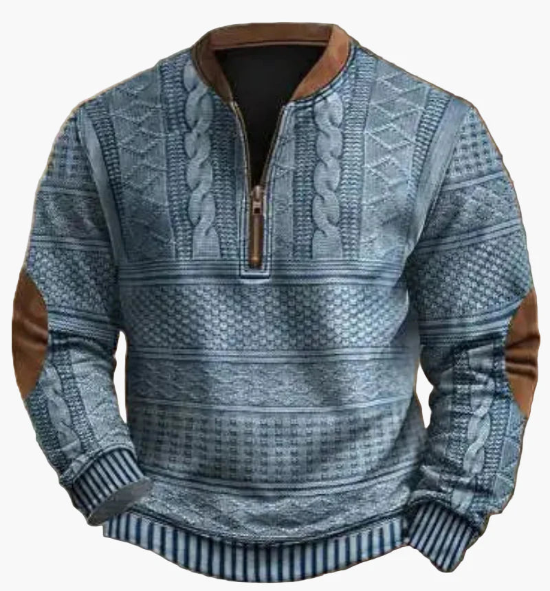 Pull-over homme à demi-fermeture éclair – Style maille pour l'automne et l'hiver