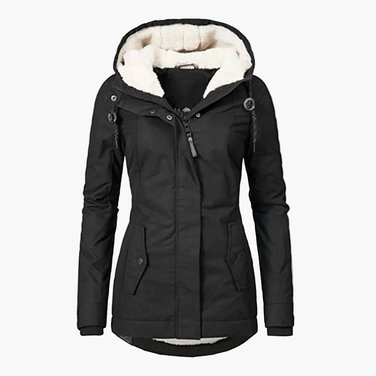 Damen Winterjacke mit Kapuze – Modischer Parka für kalte Tage, urbaner Stil, vielseitig