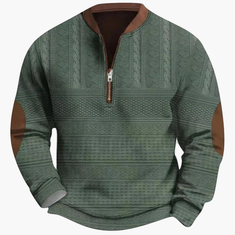 Pull-over homme à demi-fermeture éclair – Style maille pour l'automne et l'hiver