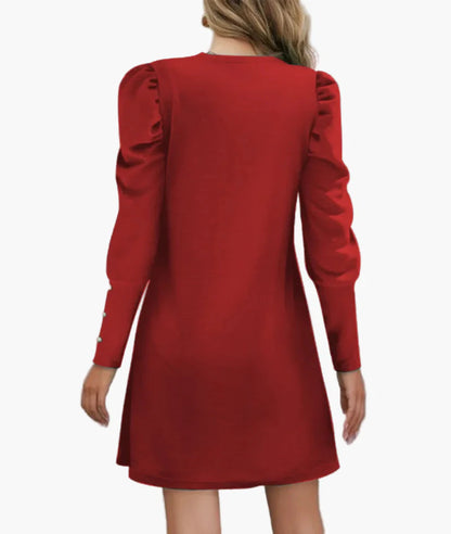 Abito da donna con maniche a sbuffo e taglio elegante – Perfetto per occasioni speciali e tutti i giorni