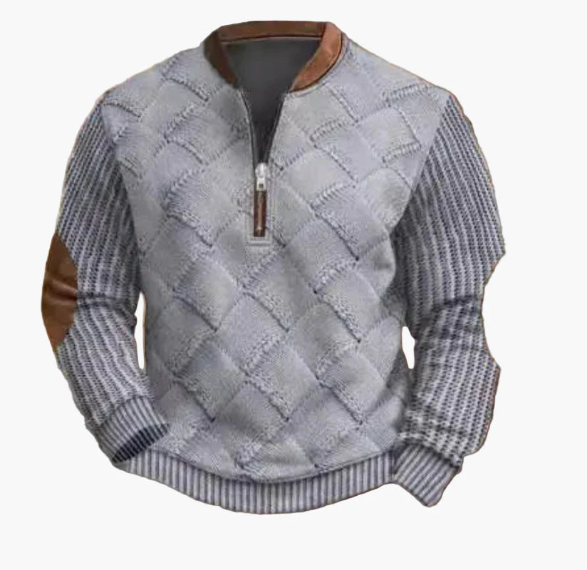 Pull-over homme à demi-fermeture éclair – Style maille pour l'automne et l'hiver