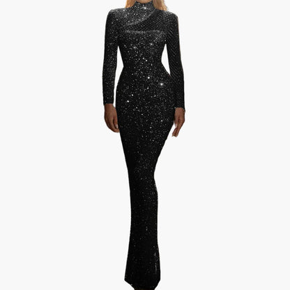 Damkvällsklänning Elegant Glitter Långärmad Bodycon Gala- och partyoutfit