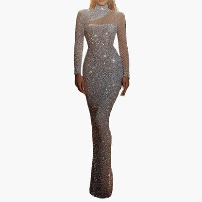 Damkvällsklänning Elegant Glitter Långärmad Bodycon Gala- och partyoutfit