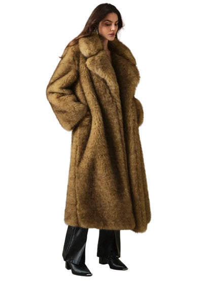 Damen Vintage Luxus Oversize Wintermantel – Eleganter Maxicoat für stilvolle Auftritte