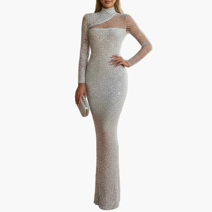 Damkvällsklänning Elegant Glitter Långärmad Bodycon Gala- och partyoutfit