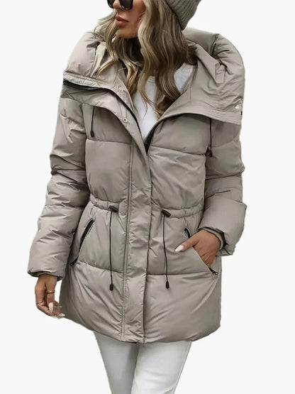 Damen Winter Steppjacke mit Kapuze – Modischer, warmer Mantel für Freizeit und Alltag