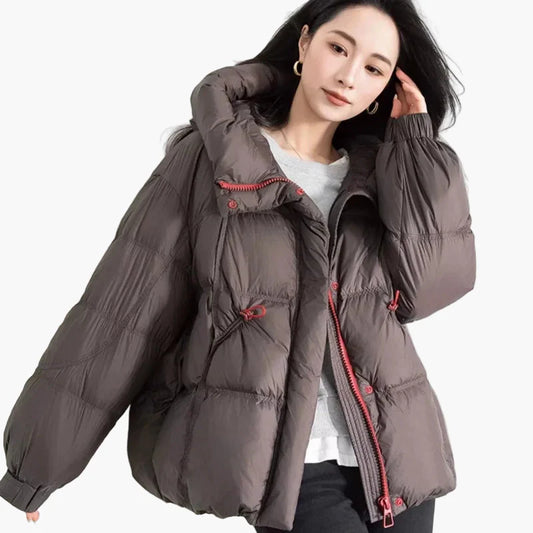 Dam Vinter Quiltad Jacka med Huva – Moderiktig & Bekväm för Vardag och Outdoor