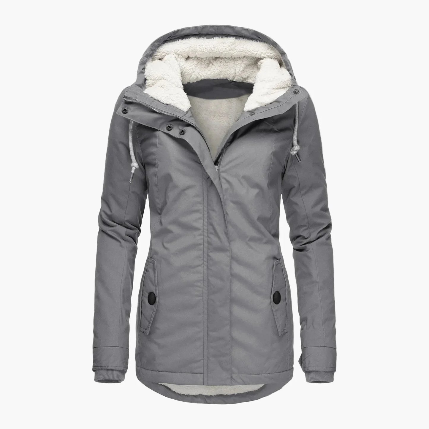 Damen Winterjacke mit Kapuze – Modischer Parka für kalte Tage, urbaner Stil, vielseitig