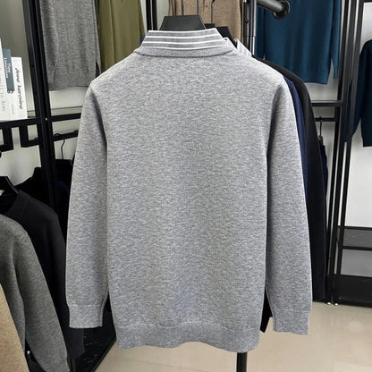 Herren Pullover mit gestreiftem Kragen – Eleganter Business & Casual Look