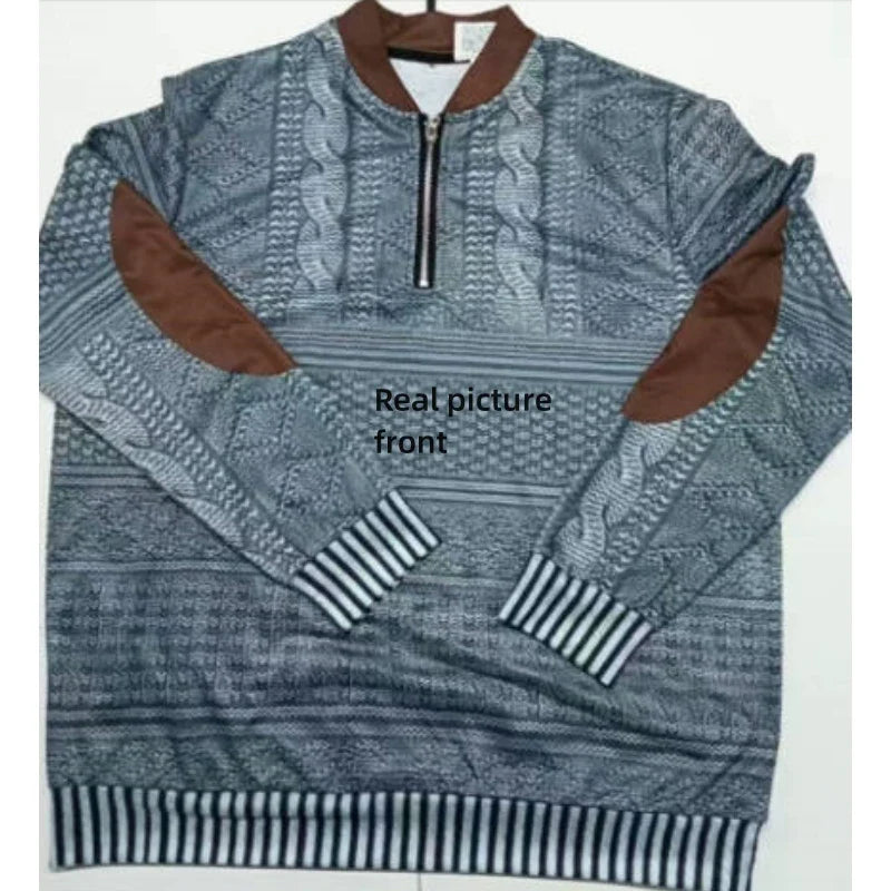 Pull-over homme à demi-fermeture éclair – Style maille pour l'automne et l'hiver