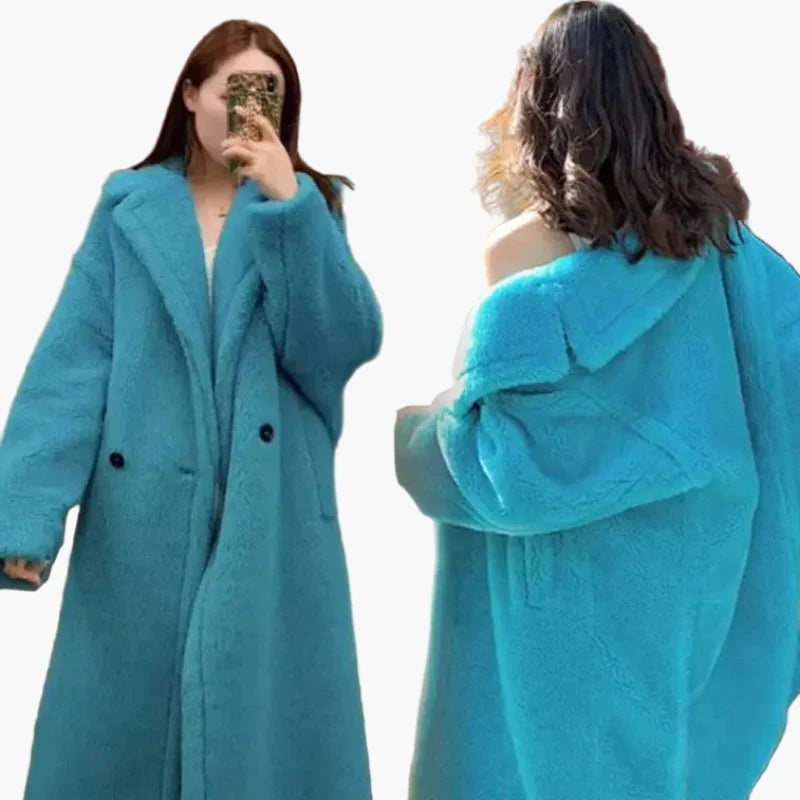 Damen Langer Teddy Mantel – Modischer Oversize Wintermantel für Alltag & Freizeit