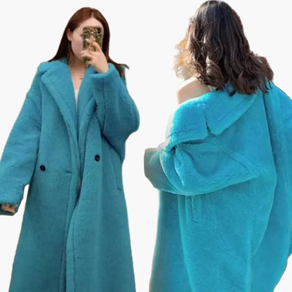 Damen Langer Teddy Mantel – Modischer Oversize Wintermantel für Alltag & Freizeit