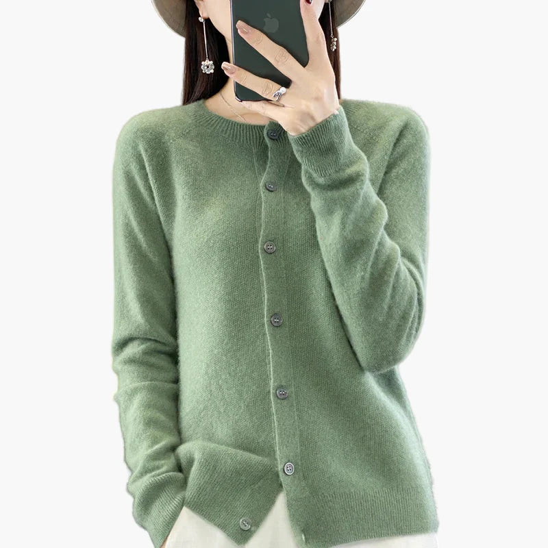 Damen Klassische Strickjacke Cardigan – Eleganter Alltags-Style für Büro & Freizeit