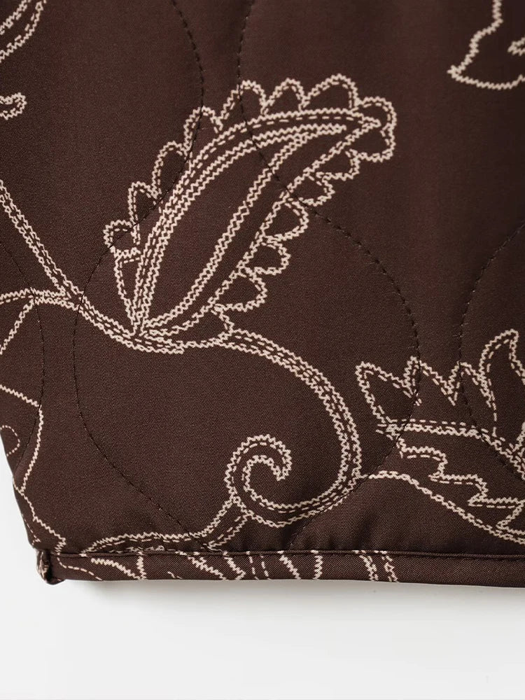 Damernas quiltade jacka med blommönster – Lässig stil för vardag och fritid