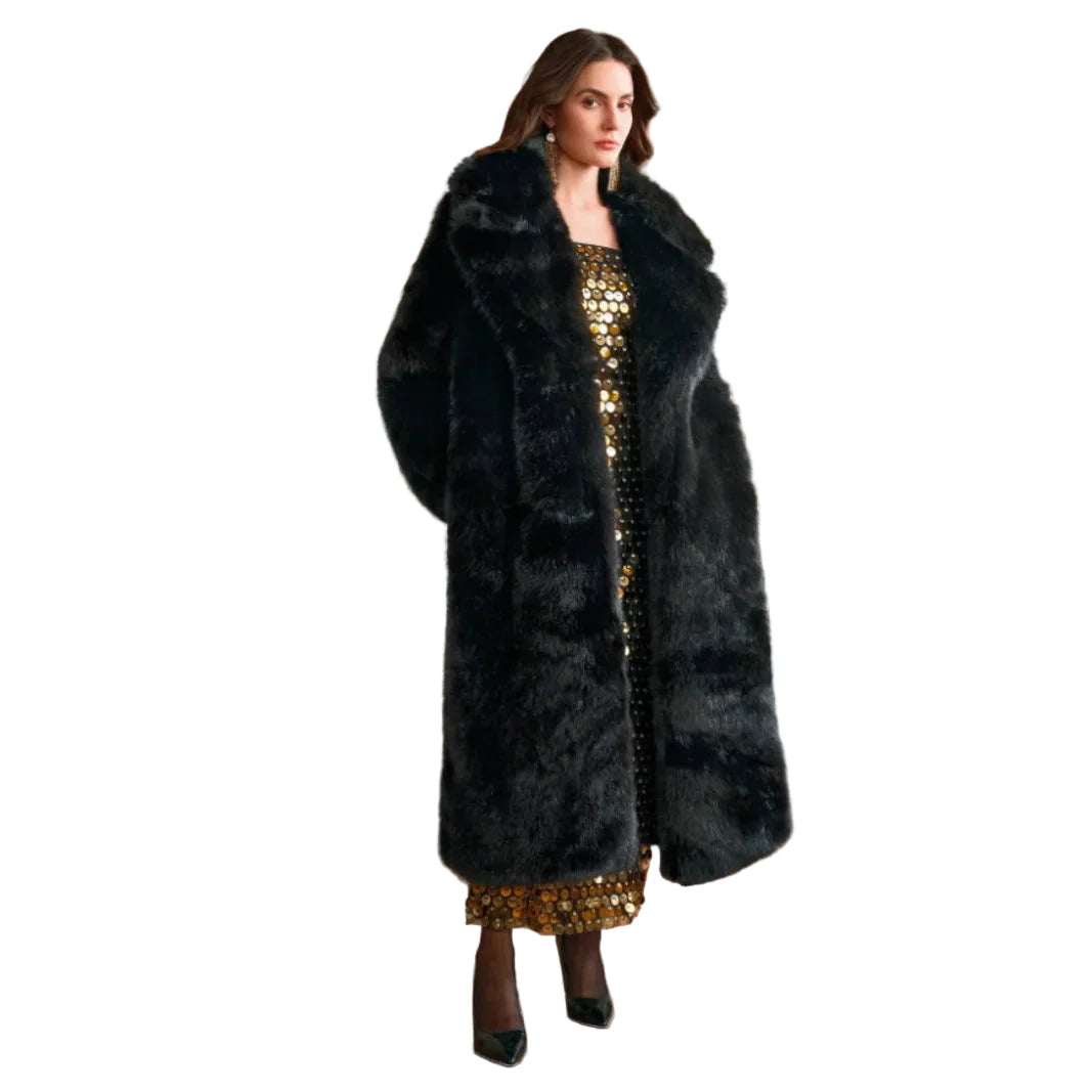 Damen Vintage Luxus Oversize Wintermantel – Eleganter Maxicoat für stilvolle Auftritte