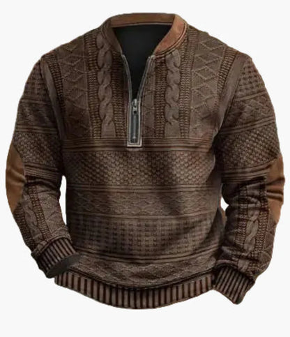 Pull-over homme à demi-fermeture éclair – Style maille pour l'automne et l'hiver