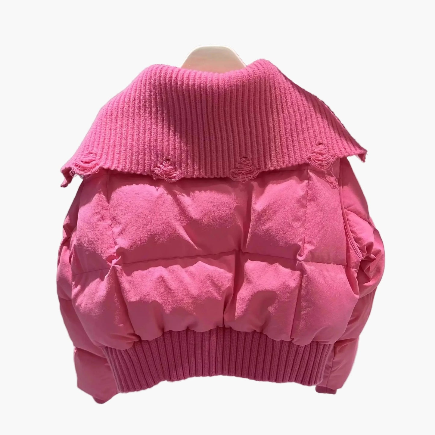 Dames steppjack met extra brede kraag – Modieuze winterjas voor dagelijks gebruik en vrije tijd