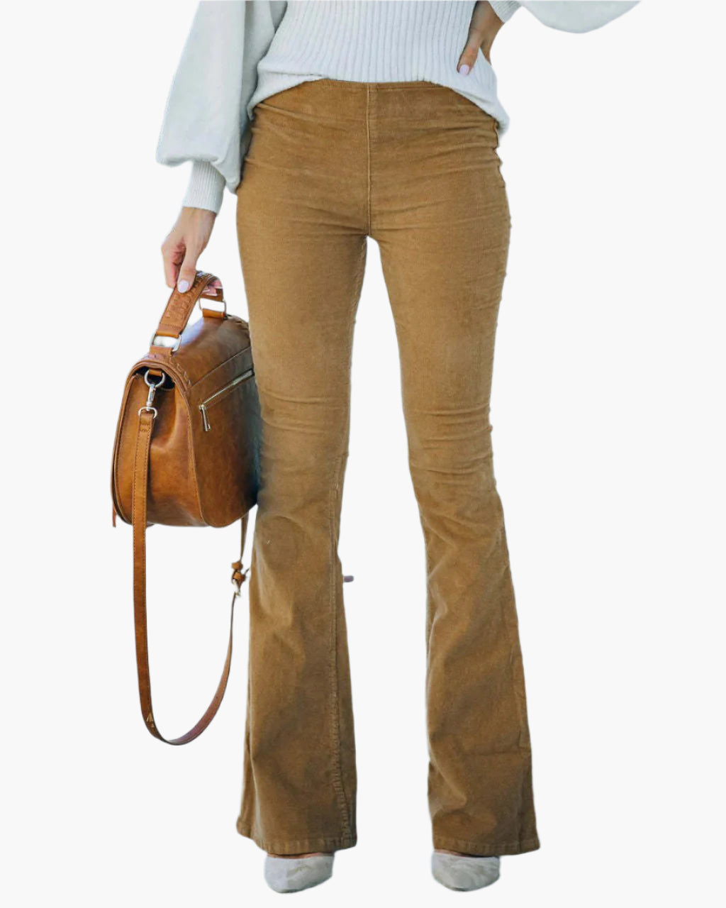 Dames Flared Broek – Modieuze High Waist Wijde Broek voor Dagelijks en Kantoor