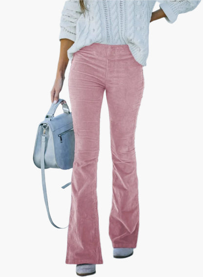 Dames Flared Broek – Modieuze High Waist Wijde Broek voor Dagelijks en Kantoor