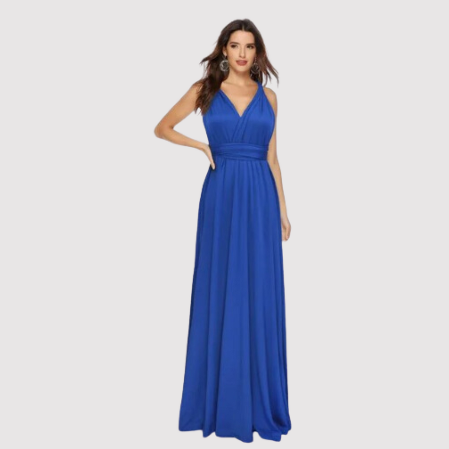 Damen Abendkleid Elegant Wickel Maxikleid Rückenfrei für besondere Anlässe