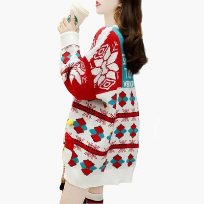 Dames Lelijke Kersttrui met 3D Sneeuwman en Wintermotief – Grappige Feestdagtrui voor Feestjes