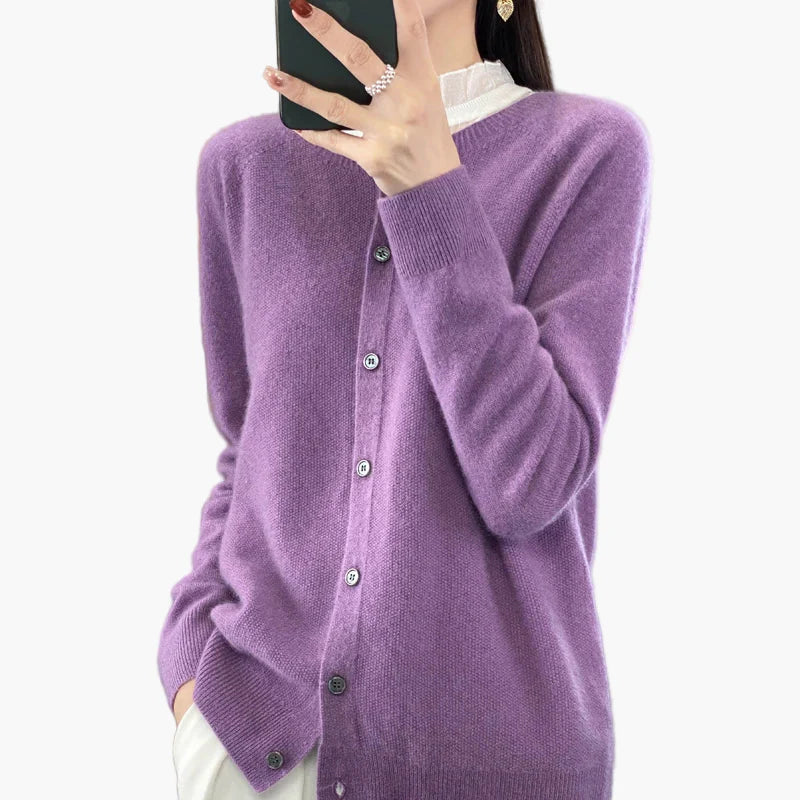 Damen Klassische Strickjacke Cardigan – Eleganter Alltags-Style für Büro & Freizeit