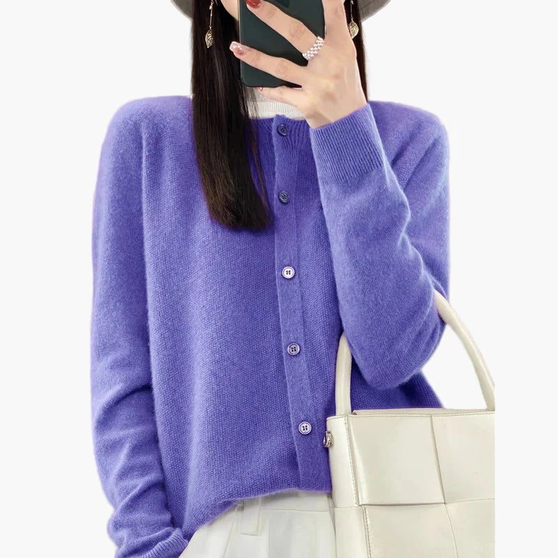 Damen Klassische Strickjacke Cardigan – Eleganter Alltags-Style für Büro & Freizeit