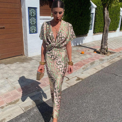 Rida - Abito lungo incrociato con scollo a V