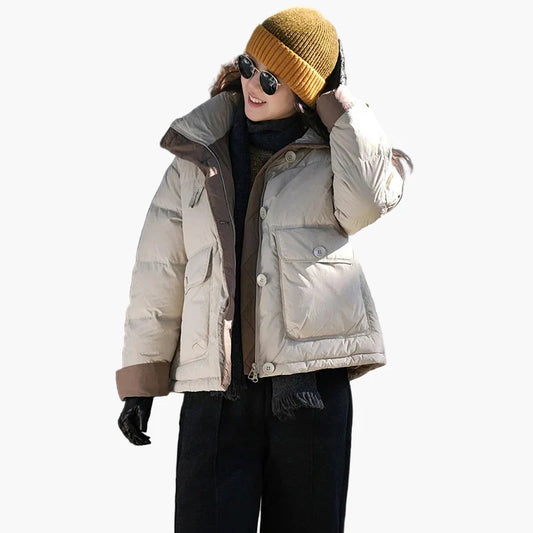 Dam Vinterdunjacka Avslappnad Varm Outdoor Övergångsjacka