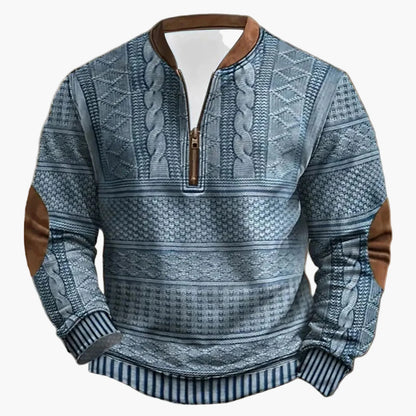 Pull outdoor casual homme avec col montant et zip – Sweat-shirt de loisirs à la mode pour quotidien et loisirs