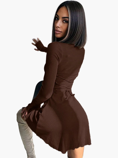 Miniabito bodycon a manica lunga da donna – Look elegante casual e da festa