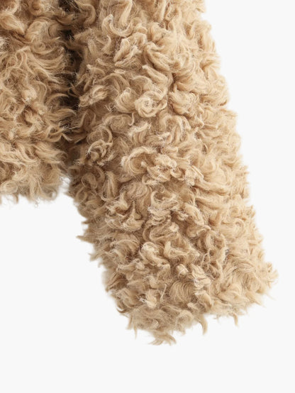 Dam Trendig teddyfäll kortjacka för höst och vinter – Moderiktig fritidsstil