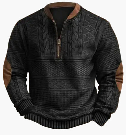 Pull-over homme à demi-fermeture éclair – Style maille pour l'automne et l'hiver