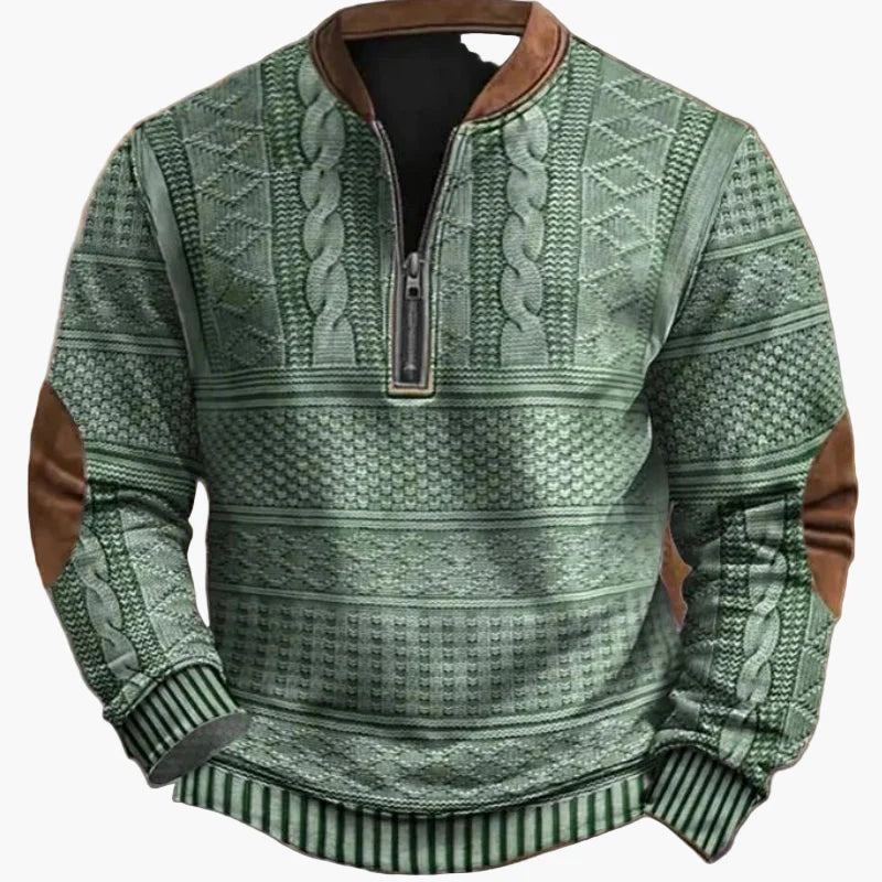 Pull-over homme à demi-fermeture éclair – Style maille pour l'automne et l'hiver