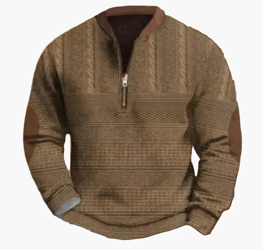 Pull-over homme à demi-fermeture éclair – Style maille pour l'automne et l'hiver